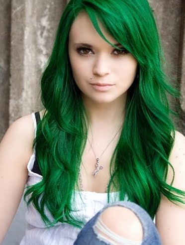 Green Hairstyles Girls Fashion Beauty